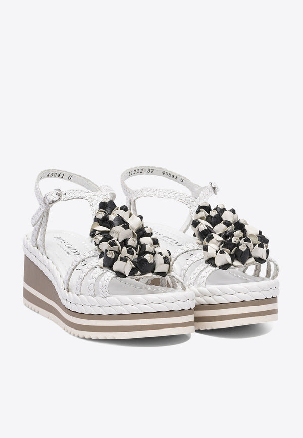 Pons Quintana Leather Braided Sandals  11222S00BLANCO_78612