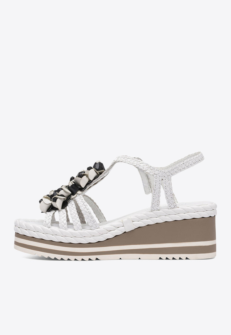 Pons Quintana Leather Braided Sandals  11222S00BLANCO_78612