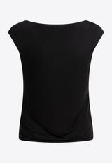 Max Mara Valzer Silk V-neck Top Black 2511941069600VALZER003_78675