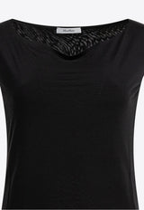 Max Mara Valzer Silk V-neck Top Black 2511941069600VALZER003_78675