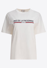 Inès de La Fressange Logo-Printed Crewneck T-shirt 14Y078CO002F373_78752