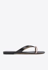 Ferragamo Abibi Mini Bow Flip Flops Black 0782901_78760