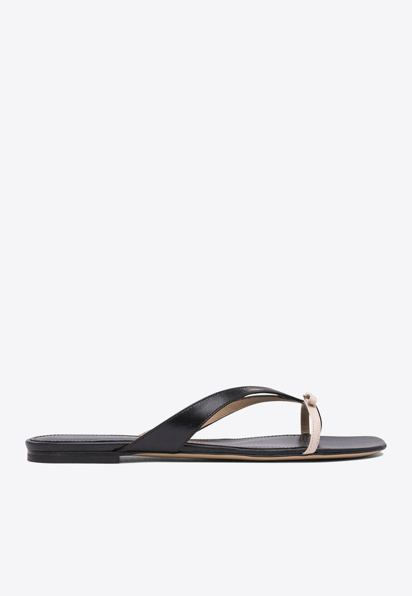Ferragamo Abibi Mini Bow Flip Flops Black 0782901_78760
