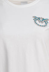 PINKO Embellished Love Birds T-shirt White 103320A2G7Z05_78763