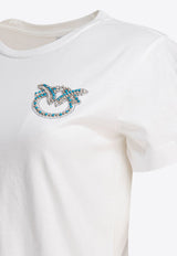PINKO Embellished Love Birds T-shirt White 103320A2G7Z05_78763