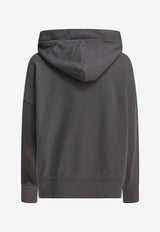 PINKO Motorbike Rider-Print Oversized Hoodie Gray 104623A2DBI63_78775