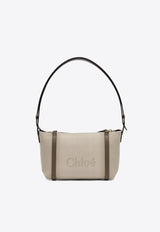 Chloé Logo Jacquard Shoulder Bag Beige 25UP566O6523N_78886