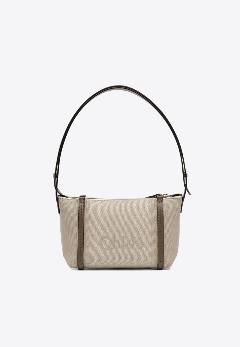 Chloé Logo Jacquard Shoulder Bag Beige 25UP566O6523N_78886
