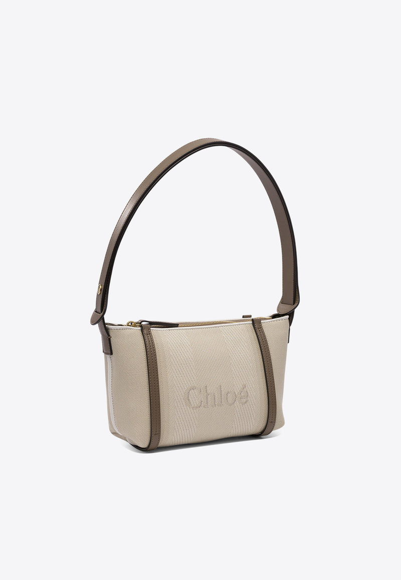 Chloé Logo Jacquard Shoulder Bag Beige 25UP566O6523N_78886