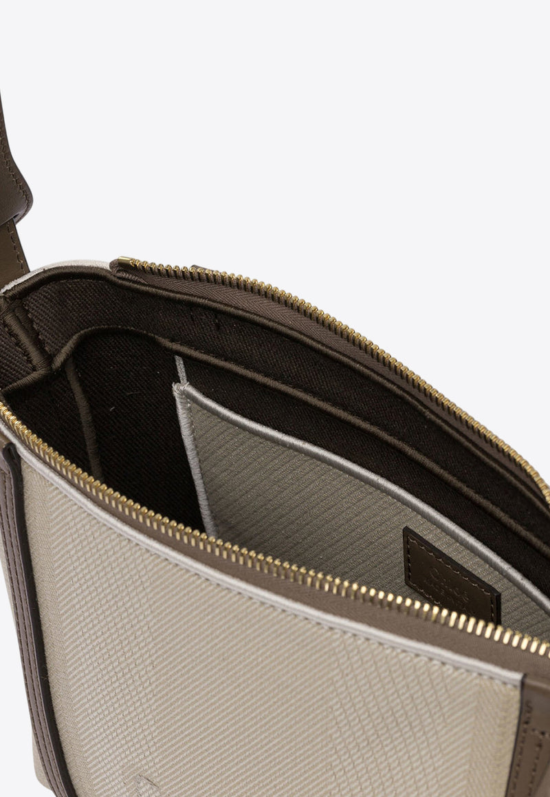 Chloé Logo Jacquard Shoulder Bag Beige 25UP566O6523N_78886