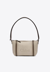 Chloé Logo Jacquard Shoulder Bag Beige 25UP566O6523N_78886