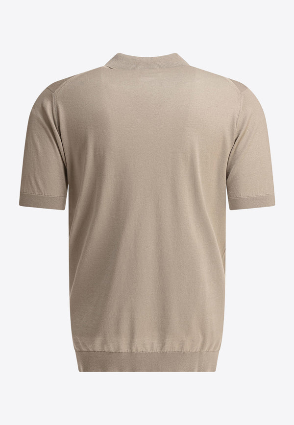 John Smedley Adrian Polo T-shirt Gray ADRIANPARCHMENT_78917