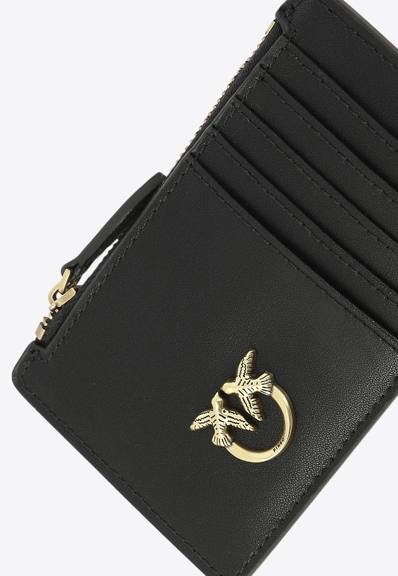 PINKO Love Birds Leather Cardholder Black 100251A0F1Z99Q_78965