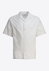 Alexander McQueen Logo Striped Short-Sleeved Shirt 828641QNAA49216_79109