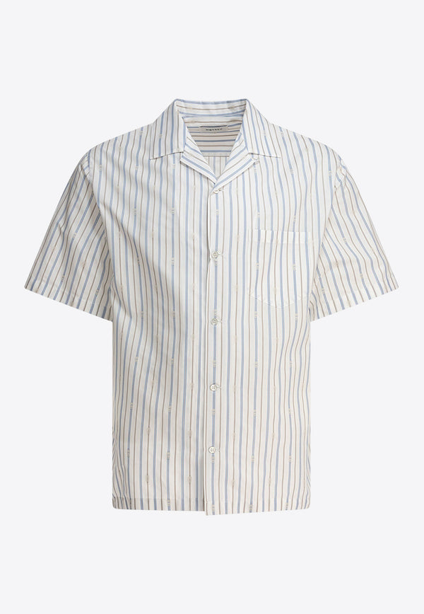 Alexander McQueen Logo Striped Short-Sleeved Shirt 828641QNAA49216_79109
