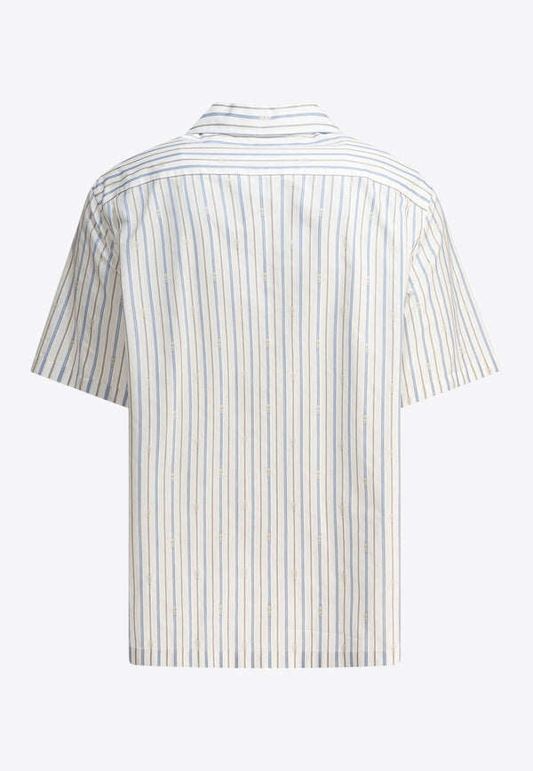 Alexander McQueen Logo Striped Short-Sleeved Shirt 828641QNAA49216_79109