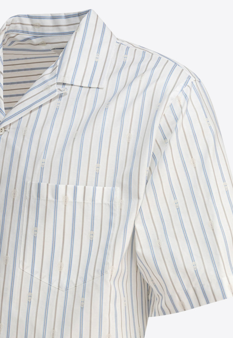Alexander McQueen Logo Striped Short-Sleeved Shirt 828641QNAA49216_79109