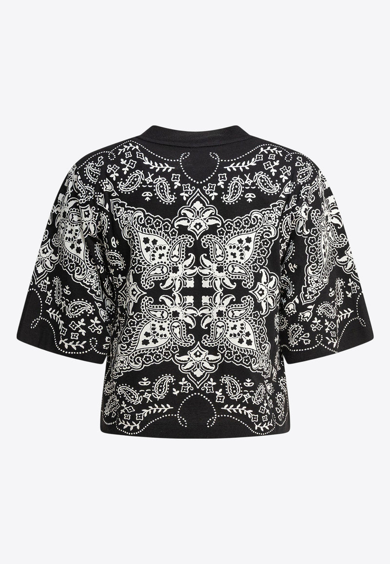 PINKO Niamey Bandana Print T-shirt Black 104604A2CYZDI_79161