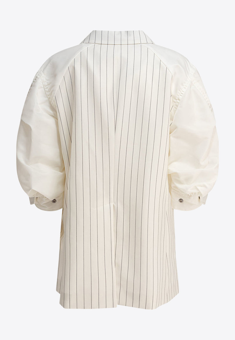 Sacai Pinstripe Double-Breasted Blazer White 25-07796817_79034