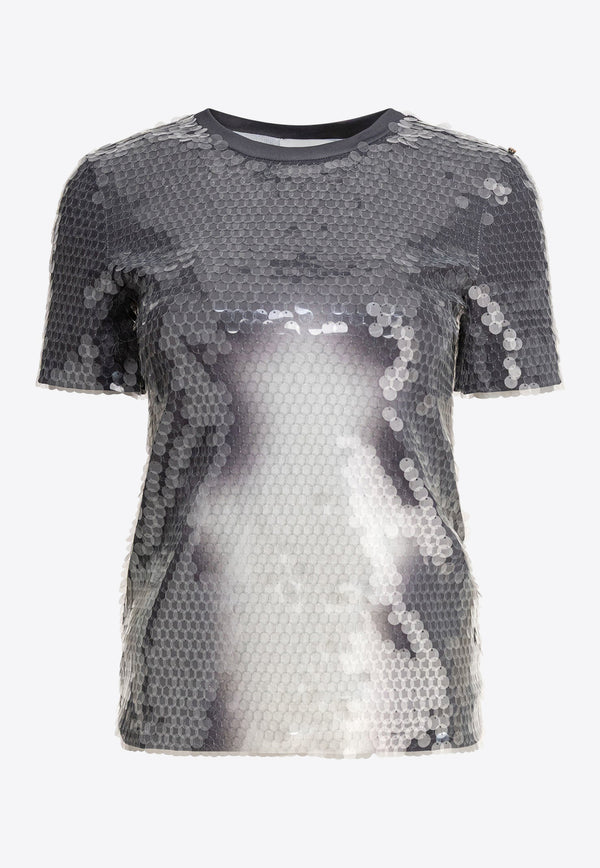 Sportmax Kibbutz Sequined T-shirt 2512941062600KIBBUTZ005_79185 Silver