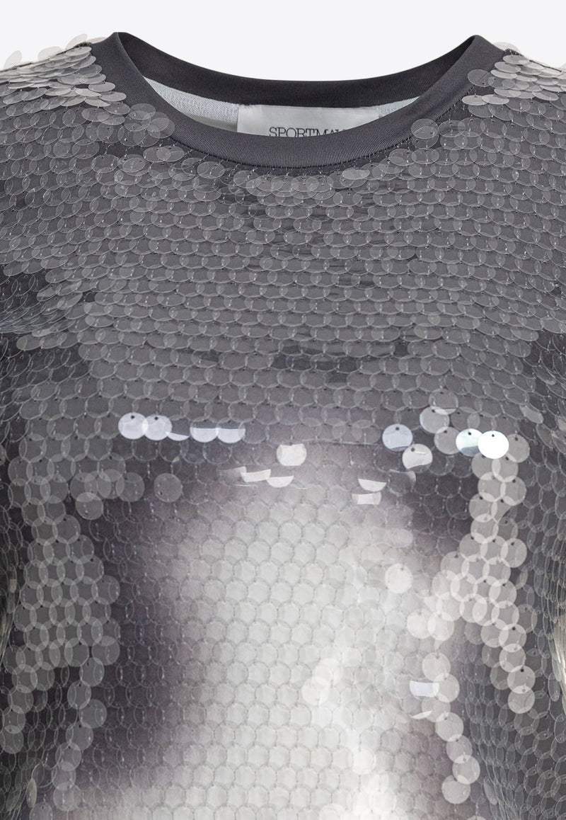 Sportmax Kibbutz Sequined T-shirt 2512941062600KIBBUTZ005_79185 Silver