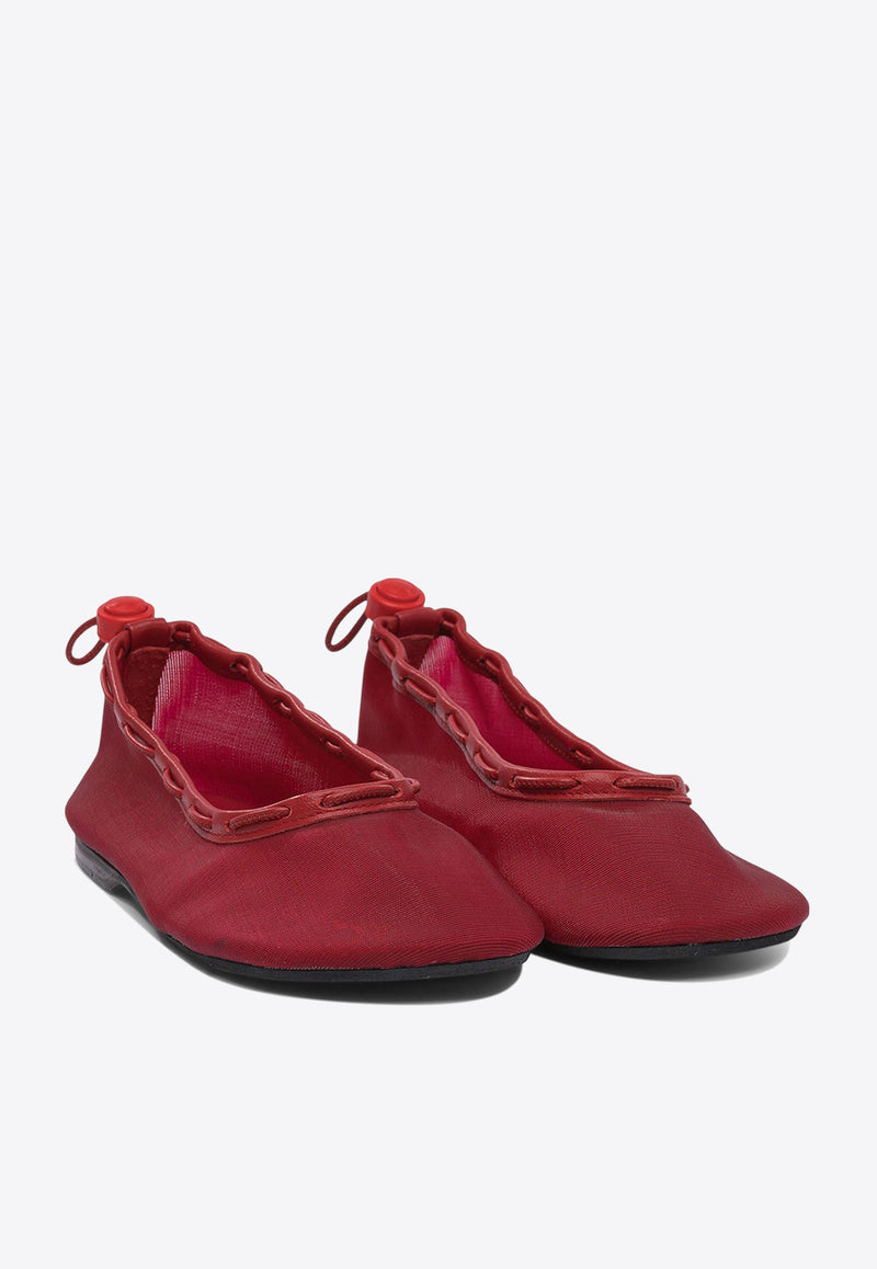 ALOHAS Gill Mesh Drawstring Ballet Flats Red S10058604_79229