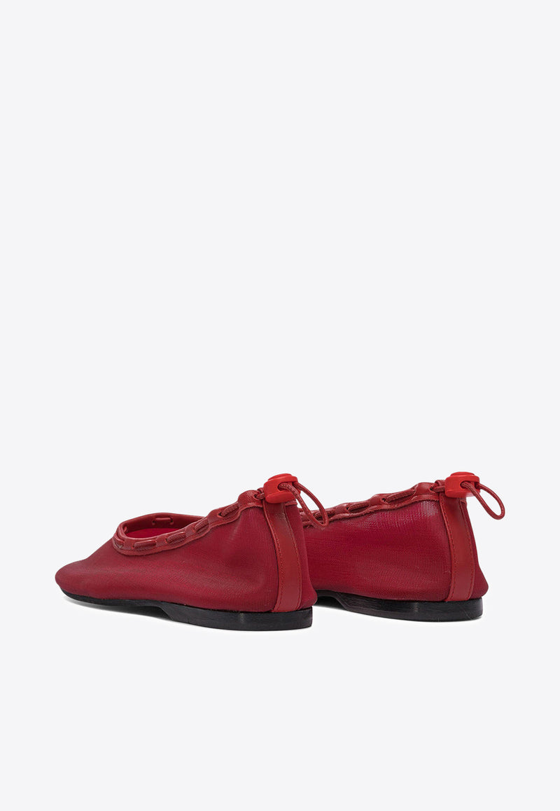 ALOHAS Gill Mesh Drawstring Ballet Flats Red S10058604_79229