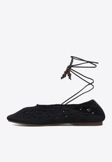 ALOHAS Rosemary Crochet Knit Ballet Flats Black S10065601_79199