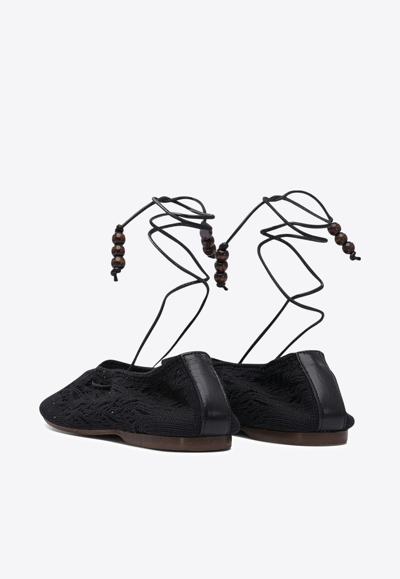 ALOHAS Rosemary Crochet Knit Ballet Flats Black S10065601_79199