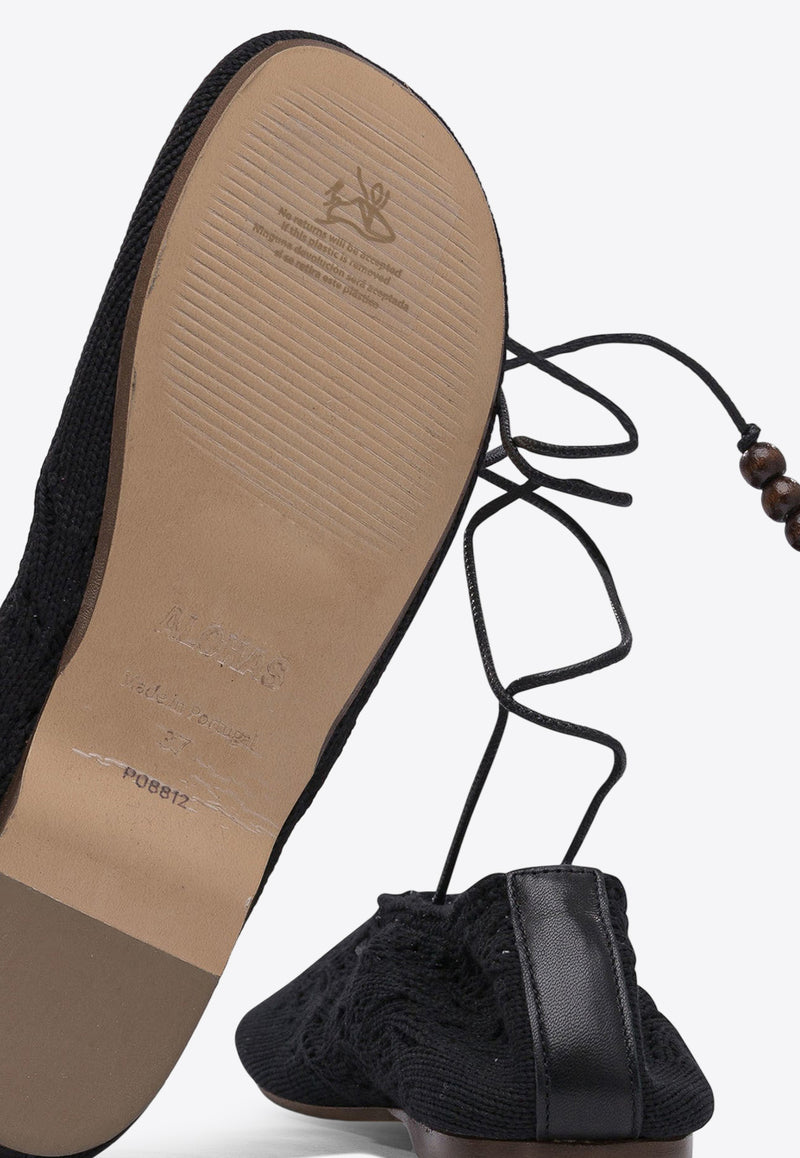 ALOHAS Rosemary Crochet Knit Ballet Flats Black S10065601_79199