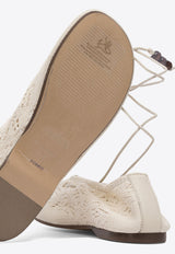 ALOHAS Rosemary Crochet Knit Ballet Flats Cream S10065602_79201