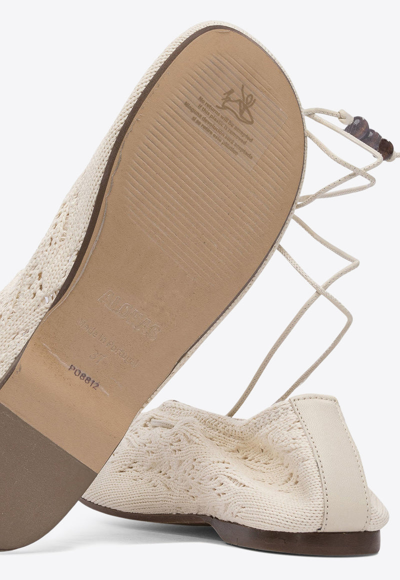 ALOHAS Rosemary Crochet Knit Ballet Flats Cream S10065602_79201