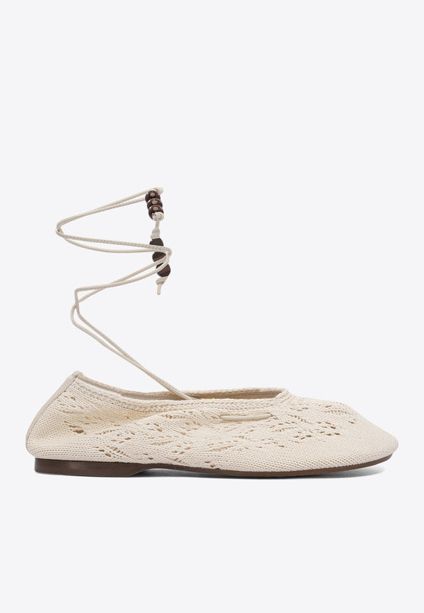 ALOHAS Rosemary Crochet Knit Ballet Flats Cream S10065602_79201