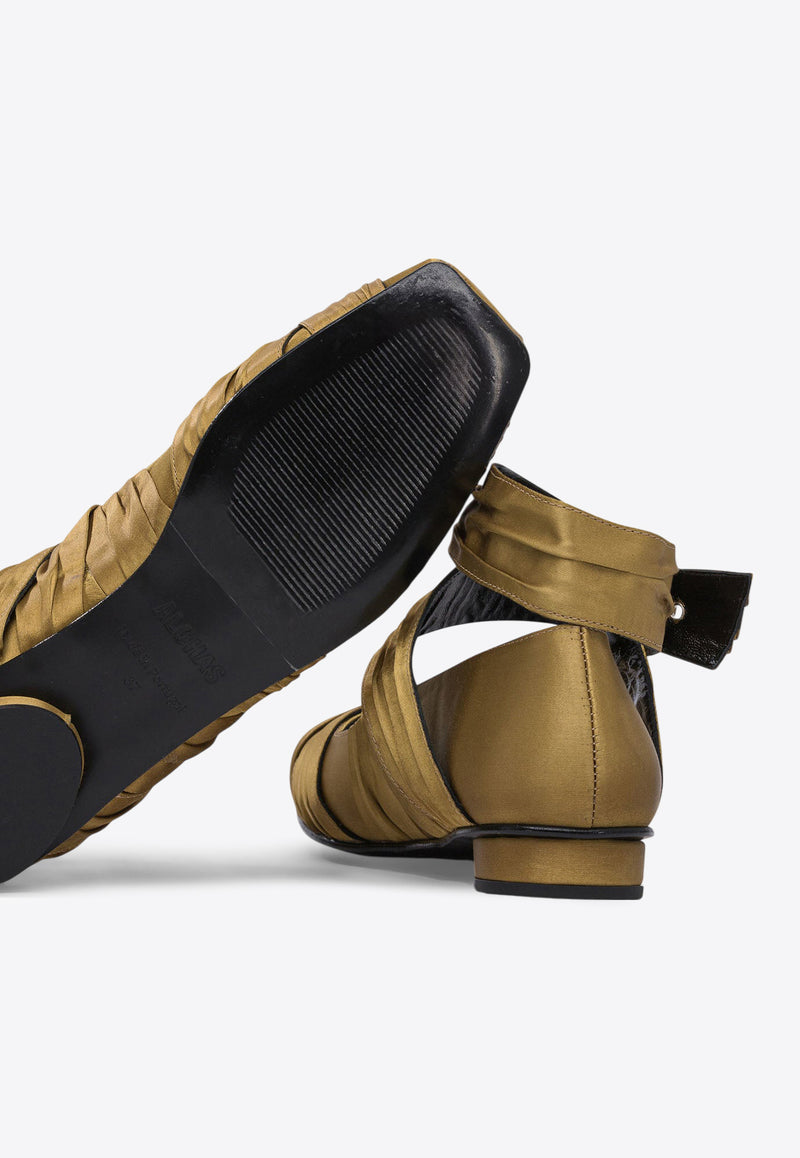 ALOHAS Volant Silk Ballet Flats Gold S10075003_79227