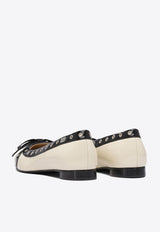 GANNI Eyelets Bow Ballet Flats S2929135_79246 White