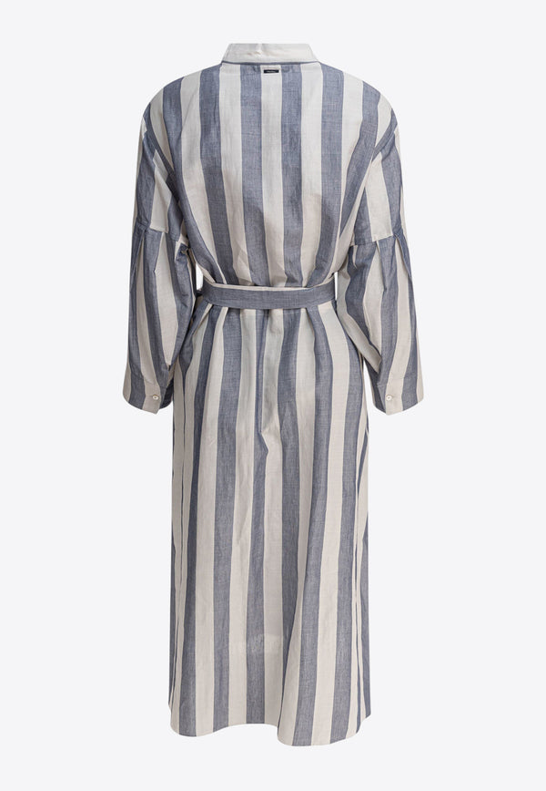 S Max Mara Rima Striped Midi Dress Blue 2519221113600RIMA001_79209