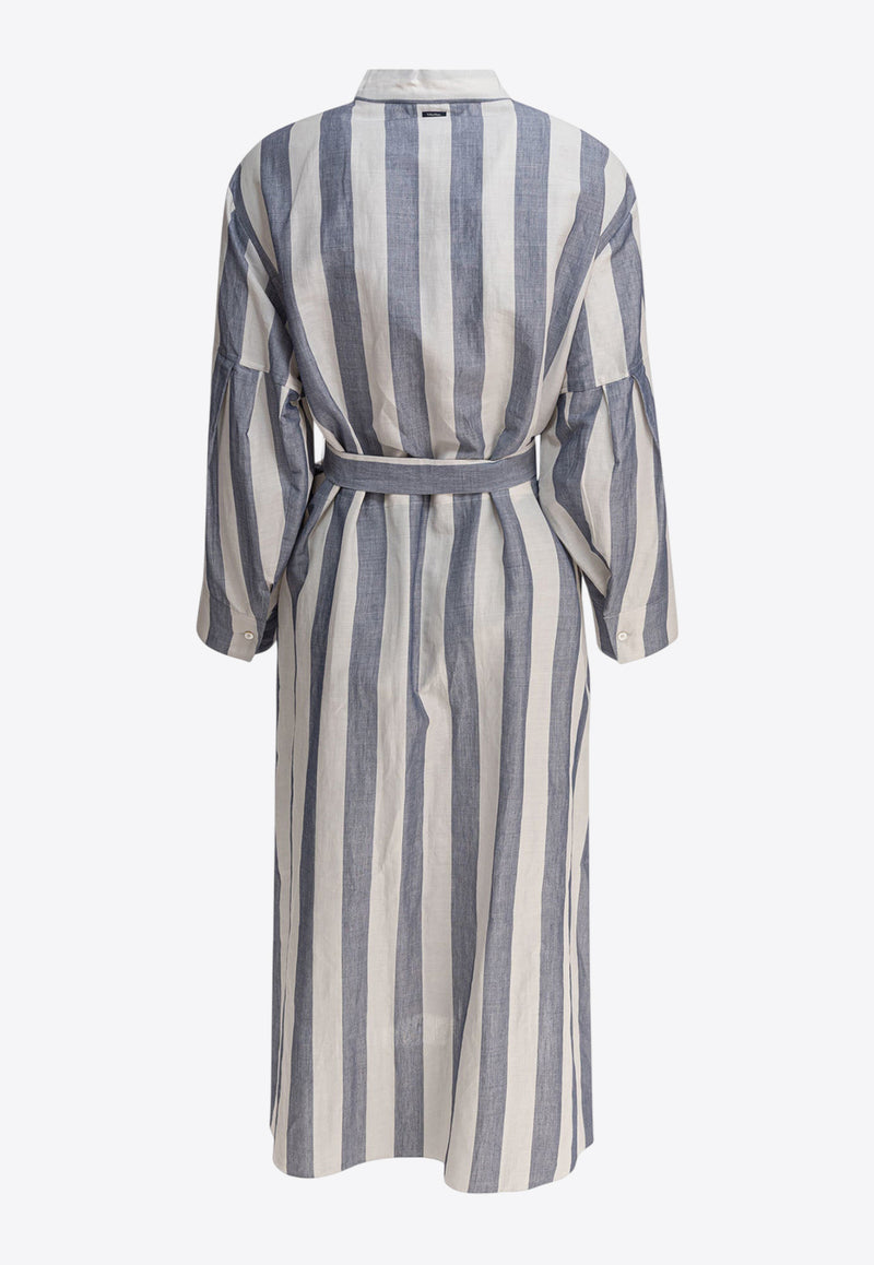 S Max Mara Rima Striped Midi Dress Blue 2519221113600RIMA001_79209