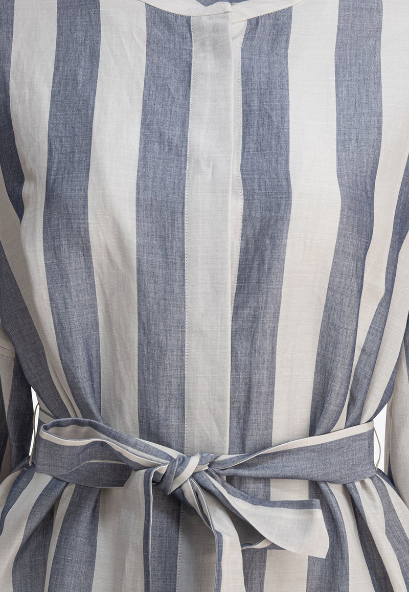 S Max Mara Rima Striped Midi Dress Blue 2519221113600RIMA001_79209