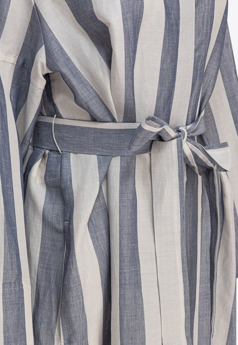 S Max Mara Rima Striped Midi Dress Blue 2519221113600RIMA001_79209