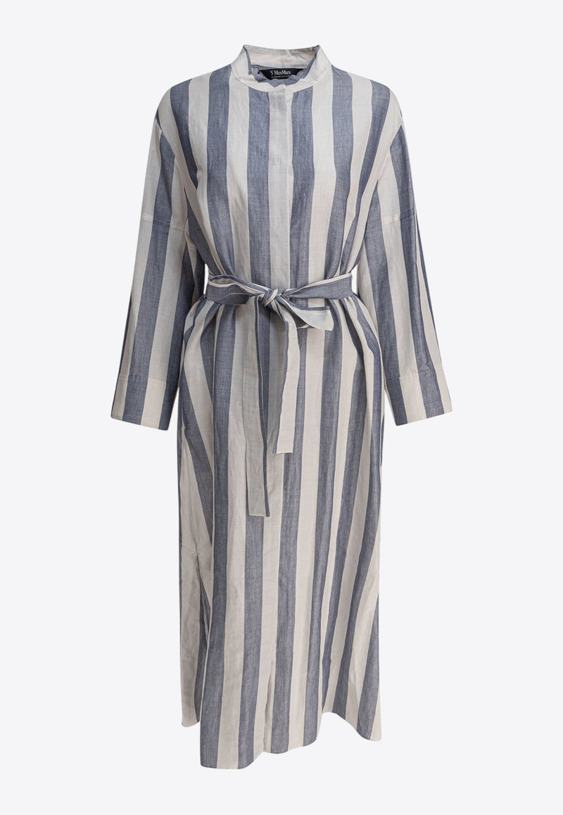 S Max Mara Rima Striped Midi Dress Blue 2519221113600RIMA001_79209