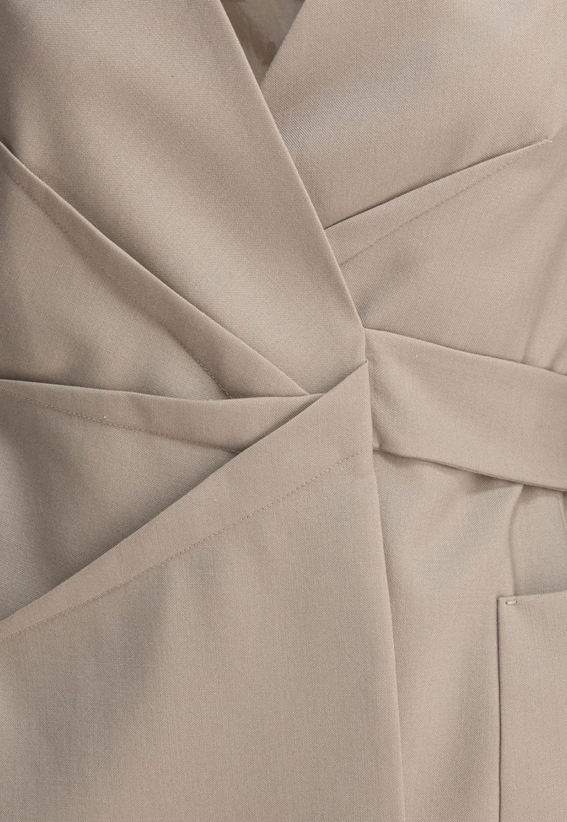 Max Mara Nereo Double-Breasted Wool Blazer Beige 2511041083600NEREO006_79188