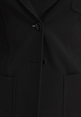 Max Mara Anagni Single-Breasted Cut-Out Blazer Black 2511911023600ANAGNI005_79239
