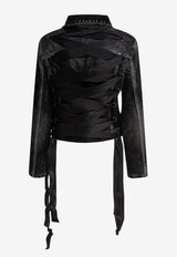 Balenciaga Cropped Denim Jacket Black 831697TSW651963_79327