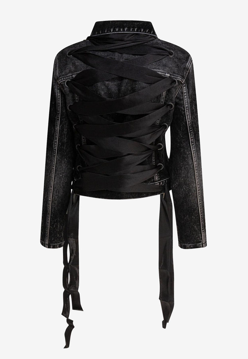 Balenciaga Cropped Denim Jacket Black 831697TSW651963_79327