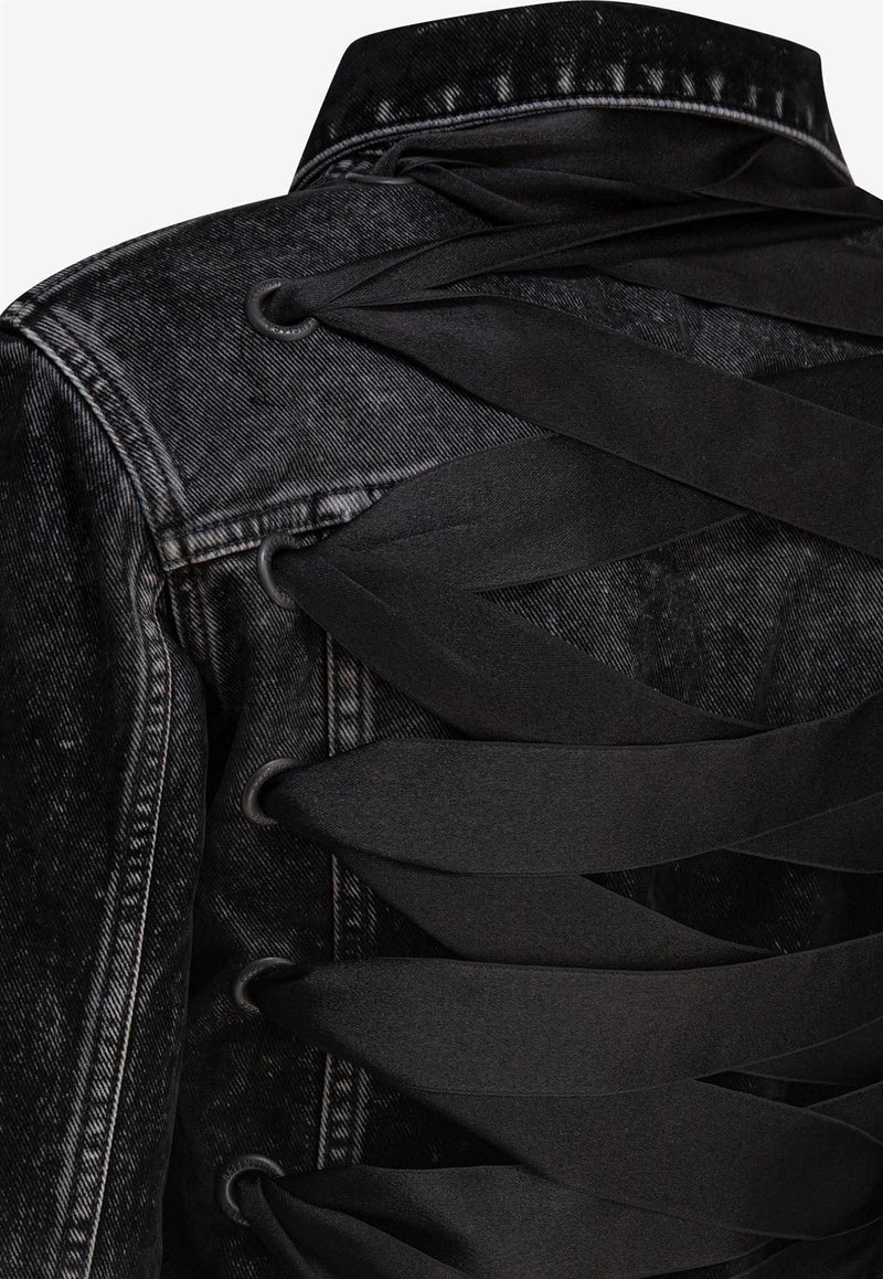 Balenciaga Cropped Denim Jacket Black 831697TSW651963_79327