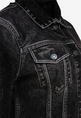 Balenciaga Cropped Denim Jacket Black 831697TSW651963_79327