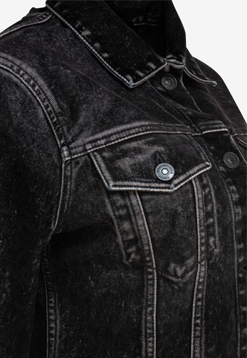 Balenciaga Cropped Denim Jacket Black 831697TSW651963_79327