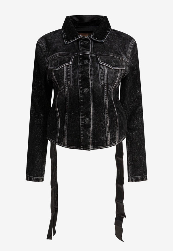 Balenciaga Cropped Denim Jacket Black 831697TSW651963_79327