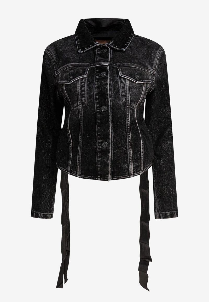 Balenciaga Cropped Denim Jacket Black 831697TSW651963_79327