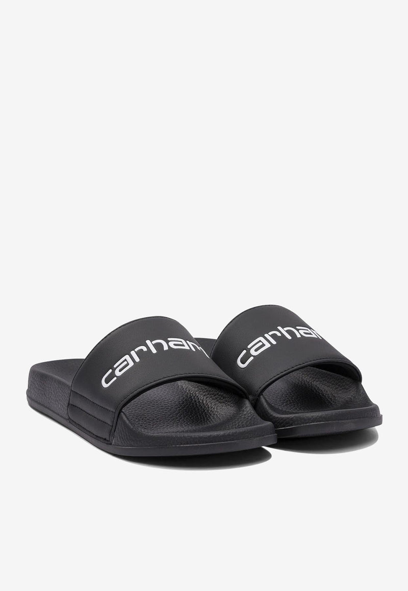 Carhartt Wip Logo Debossed Rubber Slides Black I0346150D2.XX.4U_79277_TH